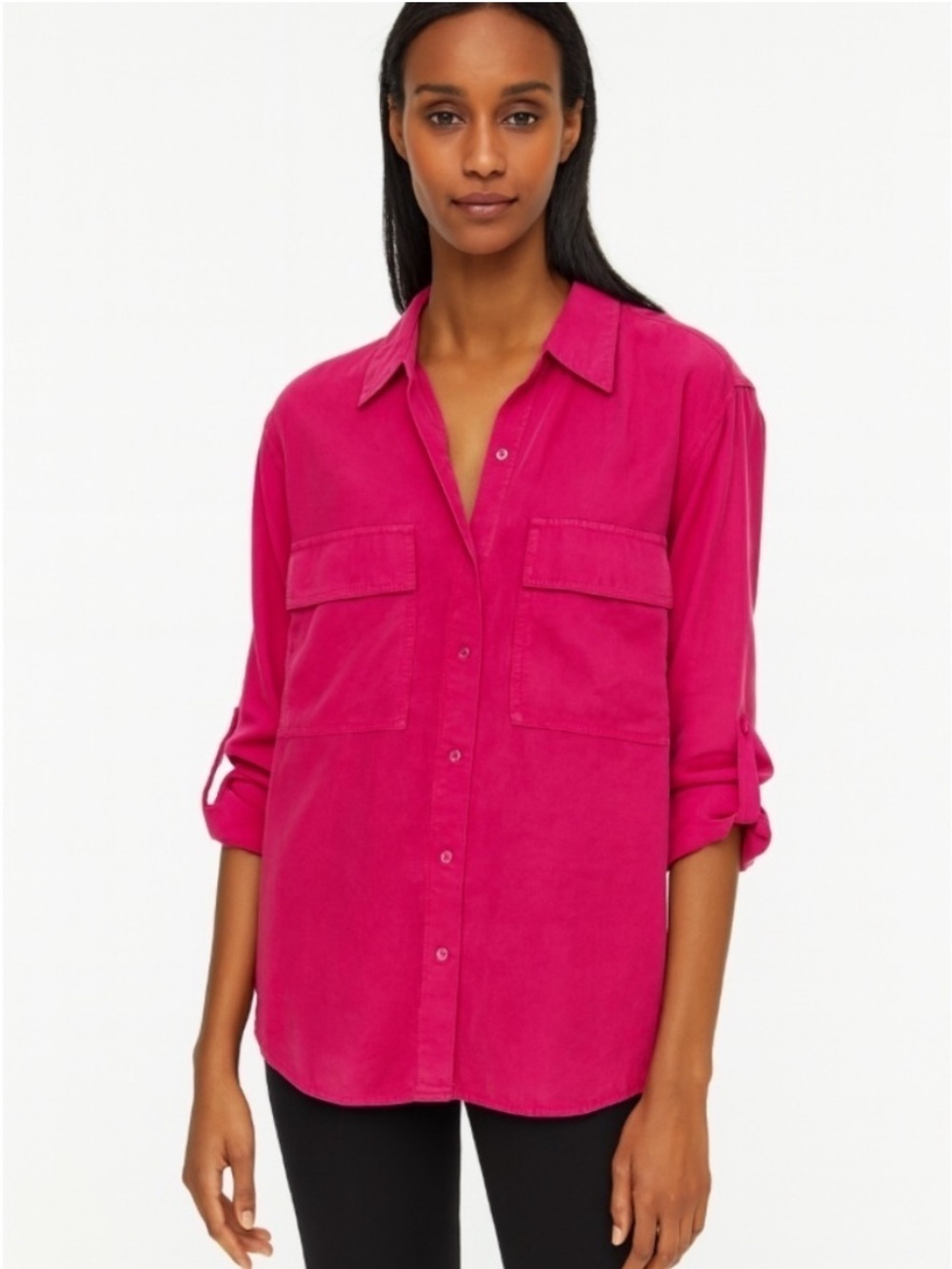 Babaton | Utility Button Up Shirt Hot Pink Size Extra Small Aritzia